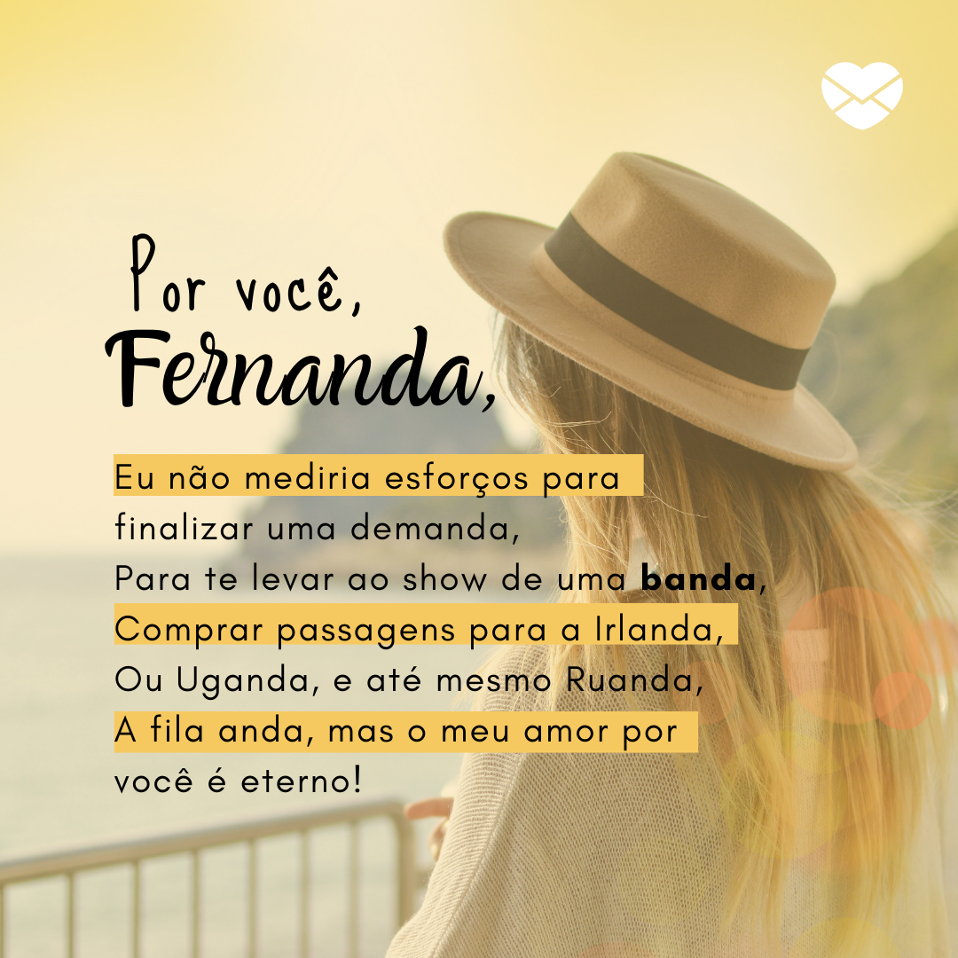 Rimas com o nome Fernanda - Significado do nome Fernanda - Femininos