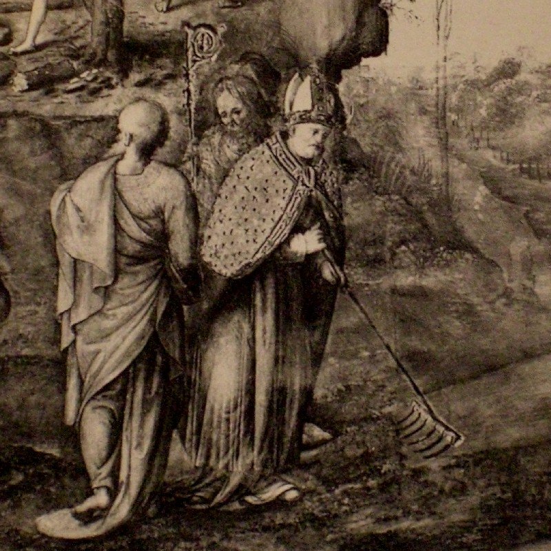 Pintura de São Frediano carpindo a terra