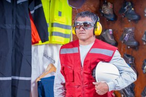 Homem com equipamentos de segurança individual no trabalho.