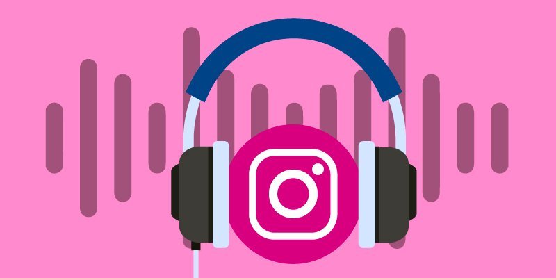 Logo do Instagram com fone de ouvido.