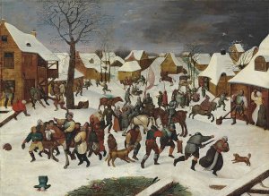 Pintura 'Massacre dos Inocentes' de Marten Van Cleve.