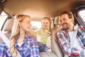 Foto de família em carro