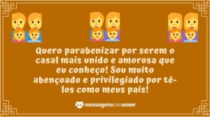 'Quero parabenizar por serem o casal mais unido e amorosa que eu conheço! Sou muito abençoado e privilegiado por tê-los como meus pais!' - Carinhosa Homenagem Aos Pais
