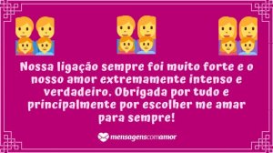 'Nossa ligação sempre foi muito forte e o nosso amor extremamente intenso e verdadeiro. Obrigada por tudo e principalmente por escolher me amar para sempre!' - Carinhosa Homenagem Aos Pais
