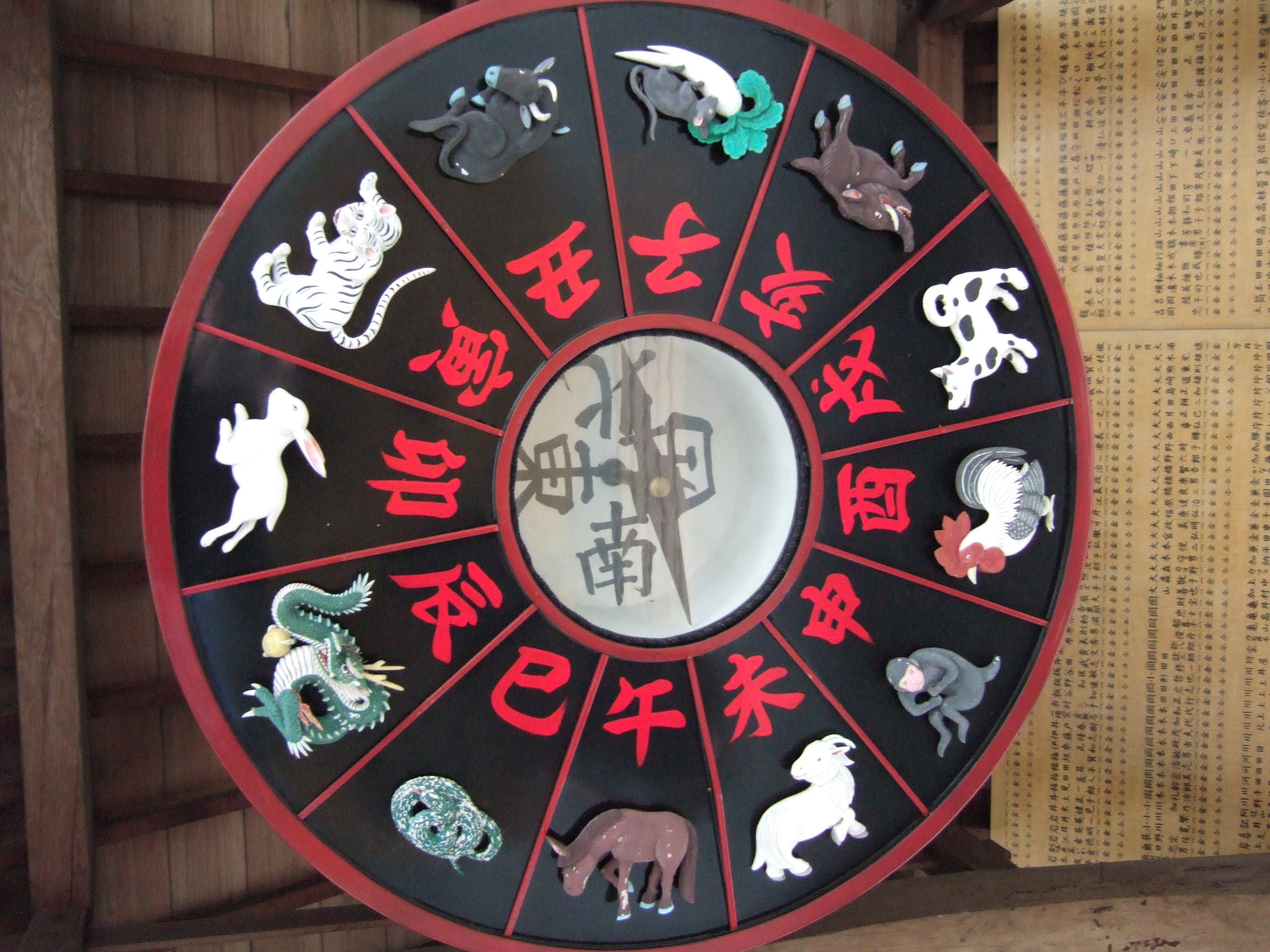 Imagem com todos os signos da Astrologia Chinesa, em círculo.
