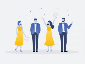 Ilustração de festa de casamento.