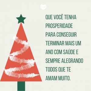 'Que você tenha prosperidade para conseguir terminar mais um ano com saúde e sempre alegrando todos que te amam muito.' - Mensagens de prosperidade