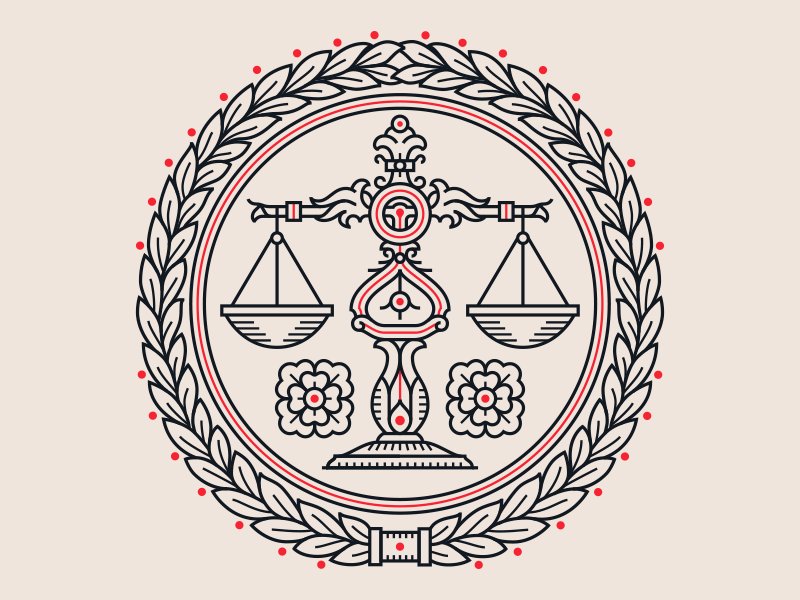 Ilustração de uma balança, símbolo da justiça.