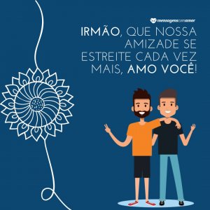 Canva/Mensagens Com Amor. 'Irmão, que nossa amizade se estreite cada vez mais, amo você!' - Frases Para Foto Com Irmão