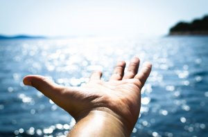Foto de Lukas no Pexels Mão estendida para o mar.