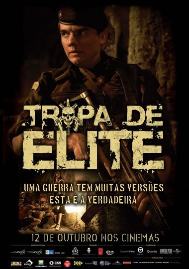 Poster de divulgação do filme 'Tropa de Elite'