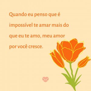 MensagensComAmor 'Quando eu penso que é impossível te amar mais do que eu te amo, meu amor por você cresce.' - Grandes declarações de amor