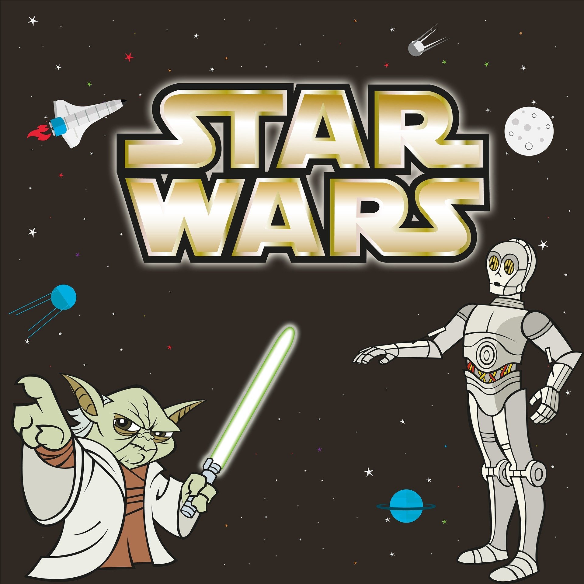 Ilustração com personagens do filme Star Wars