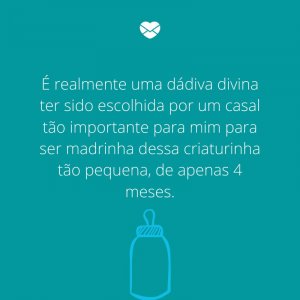 Mensagens Com Amor/Canva 'É realmente uma dádiva divina ter sido escolhida por um casal tão importante para mim para ser madrinha dessa criaturinha tão pequena, de apenas 4 meses' -Mensagens para bebê de 4 meses