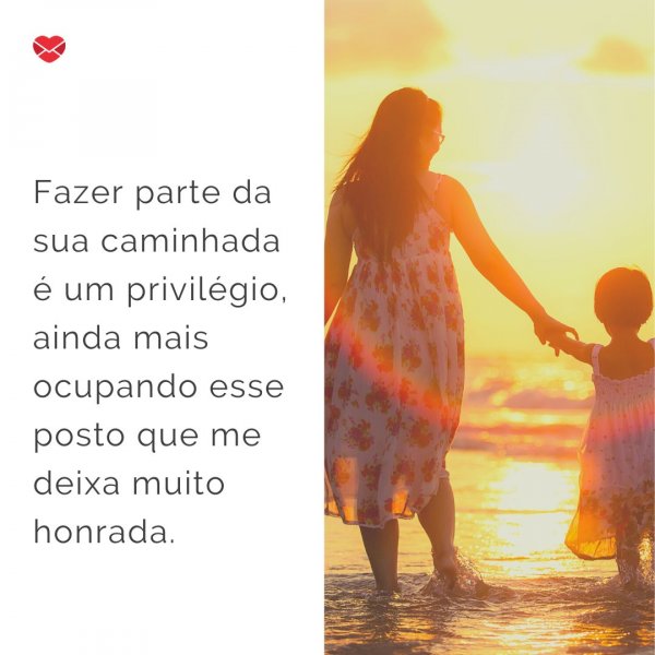 Mensagens Com Amor/ Canva 'Fazer parte da sua caminhada é um privilégio, ainda mais ocupando esse posto que me deixa muito honrada.' - Para minha afilhada, com muito amor