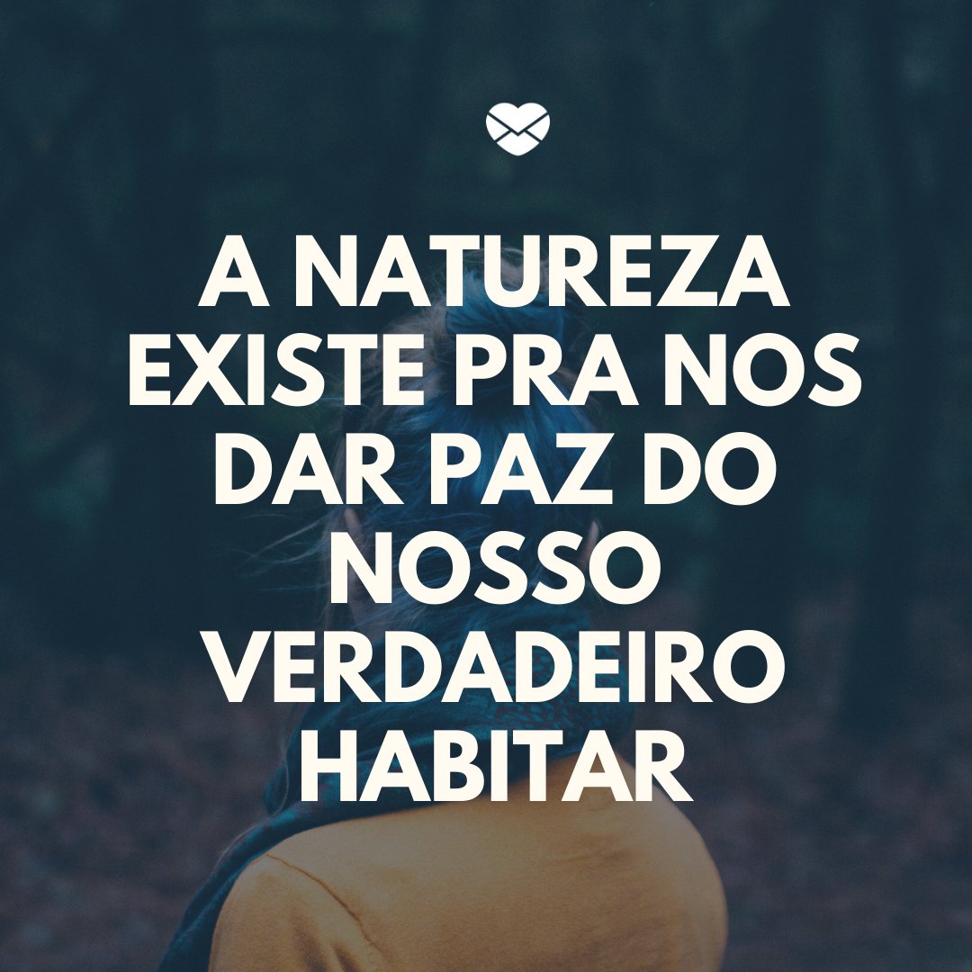 'A natureza existe pra nos dar paz do nosso verdadeiro habitar' - Poemas sobre o Meio Ambiente