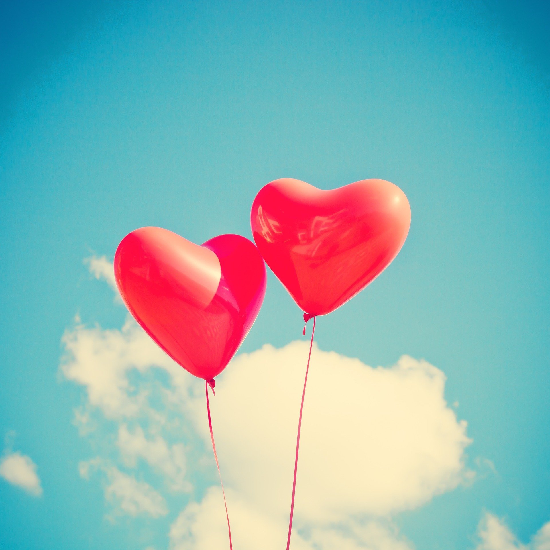 Balões em formato de coração