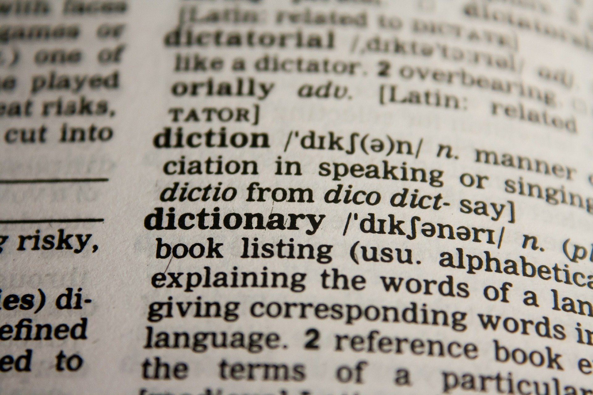 Página de dicionario