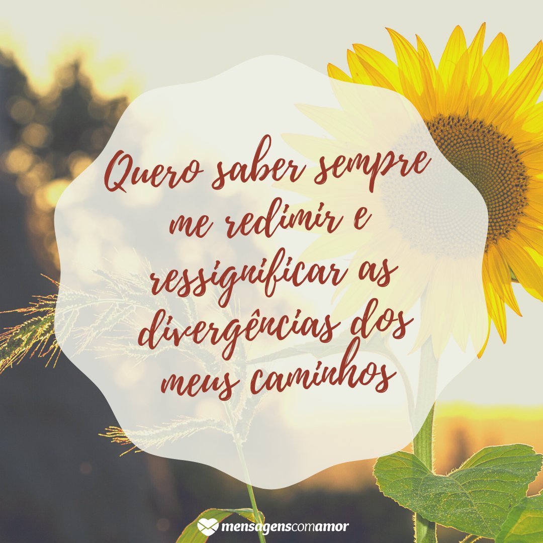 Mensagens Com Amor/Canva 'Quero saber sempre me redimir e ressignificar as divergências dos meus caminhos' - Textos Inspiradores