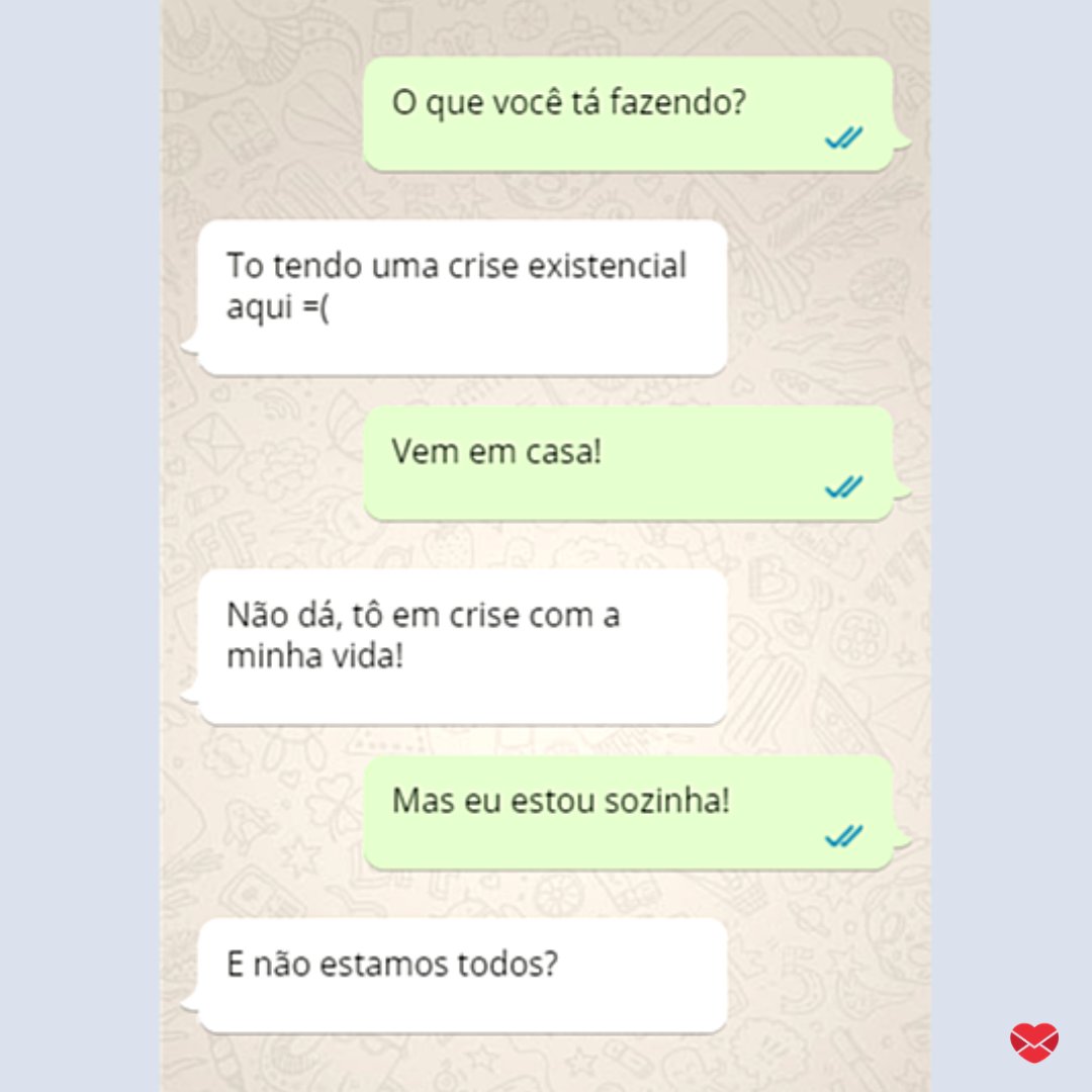 Print de tela de uma conversa de Whatsapp