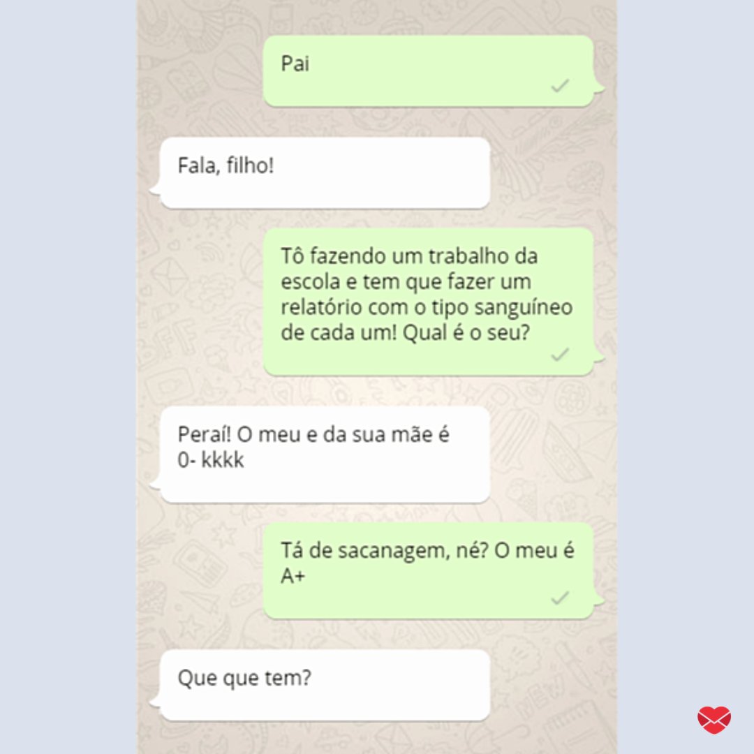 Print de tela de uma conversa de Whatsapp