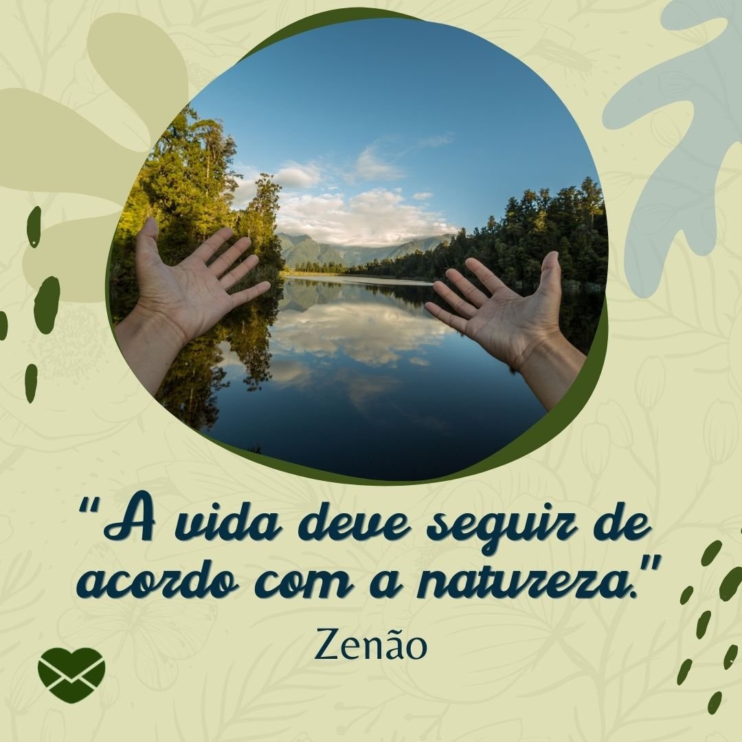 “A vida deve seguir de  acordo com a natureza.” Zenão '- Frases sobre Natureza