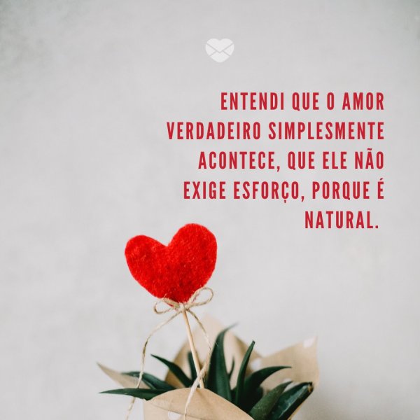 Mensagens Com Amor/ Canva 'Entendi que o amor verdadeiro simplesmente acontece, que ele não exige esforço, porque é natural. ' -Mensagens de Amor Verdadeiro