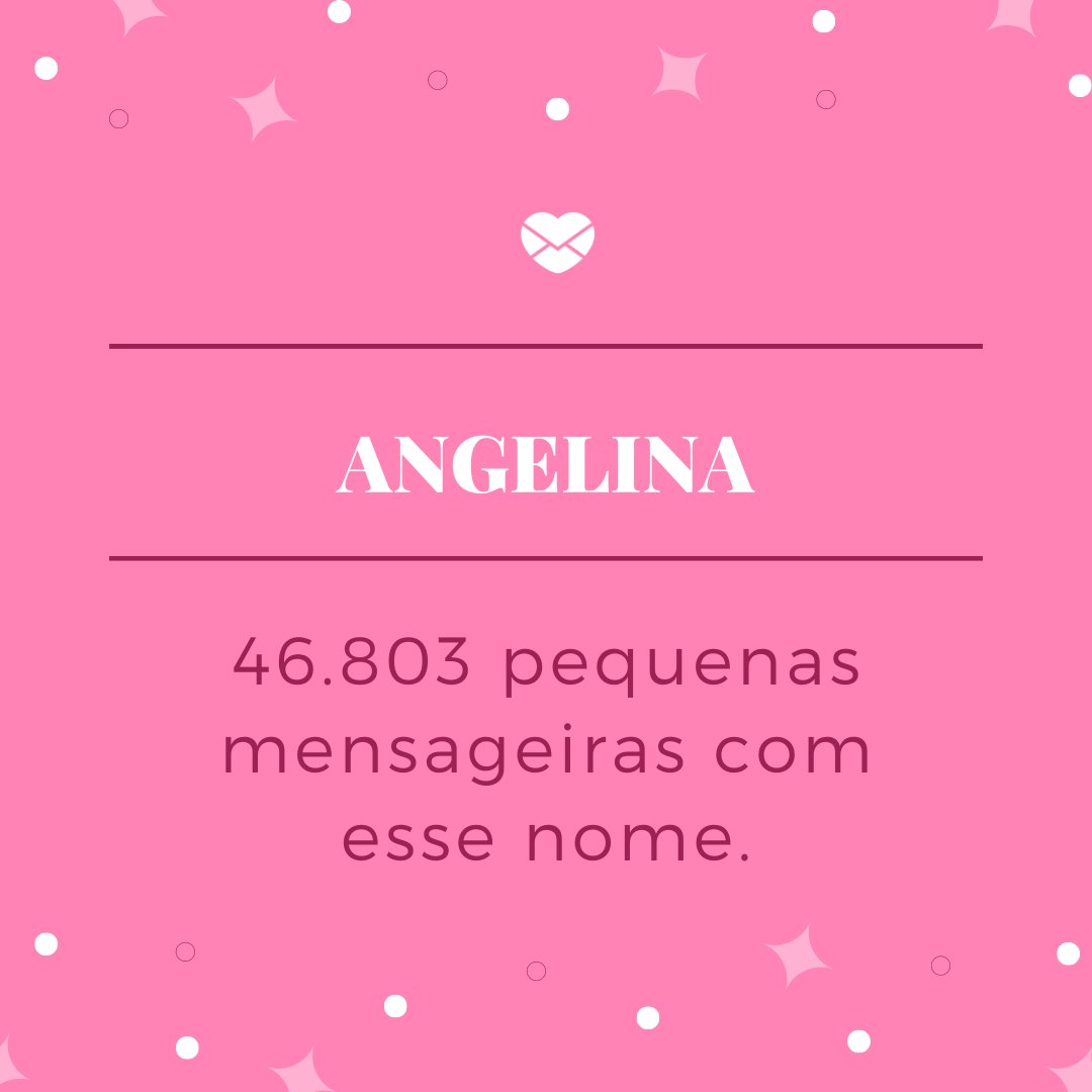 'Angelina. 46.803 pequenas mensageiras com esse nome.' - Frases de Angelina