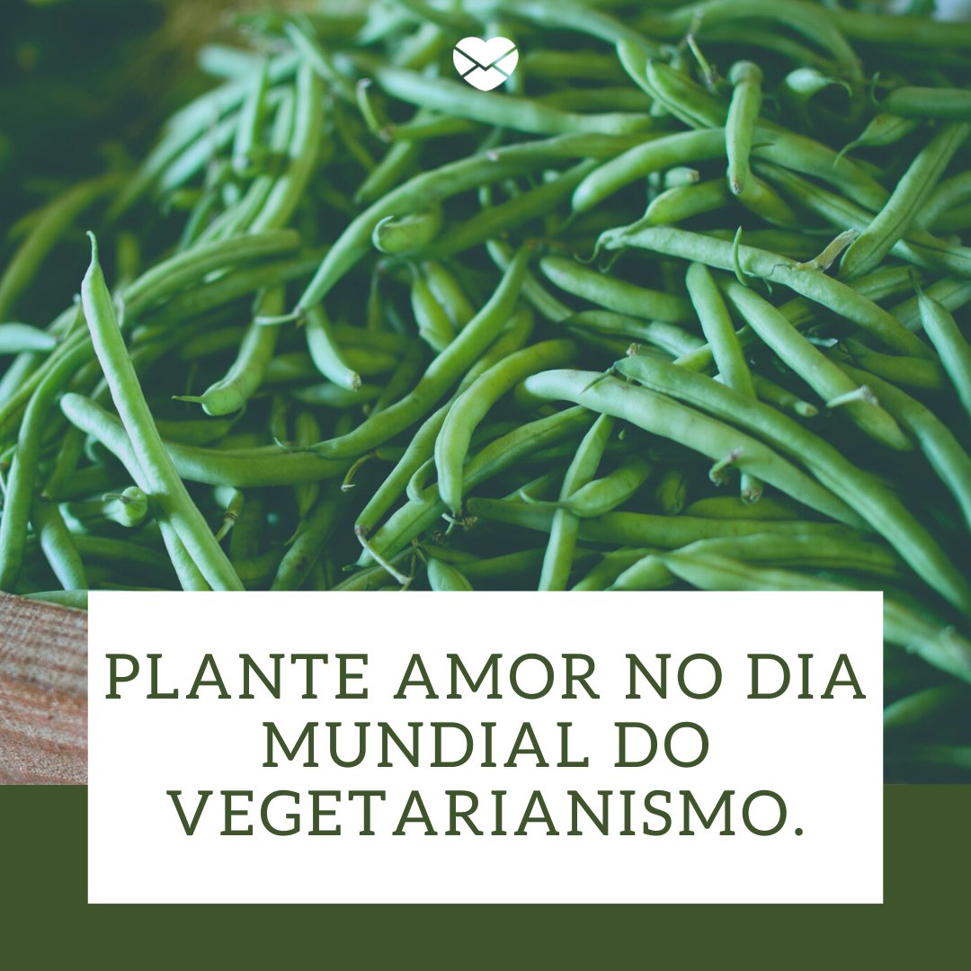 'plante amor no Dia Mundial do Vegetarianismo.'  - Mensagens para o Dia Mundial do Vegetarianismo.