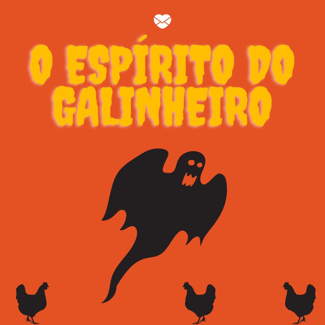 DAPA Images / Canva Imagem ilustrativa de um fantasma, galinhas e o nome do conto 'O espírito do galinheiro'