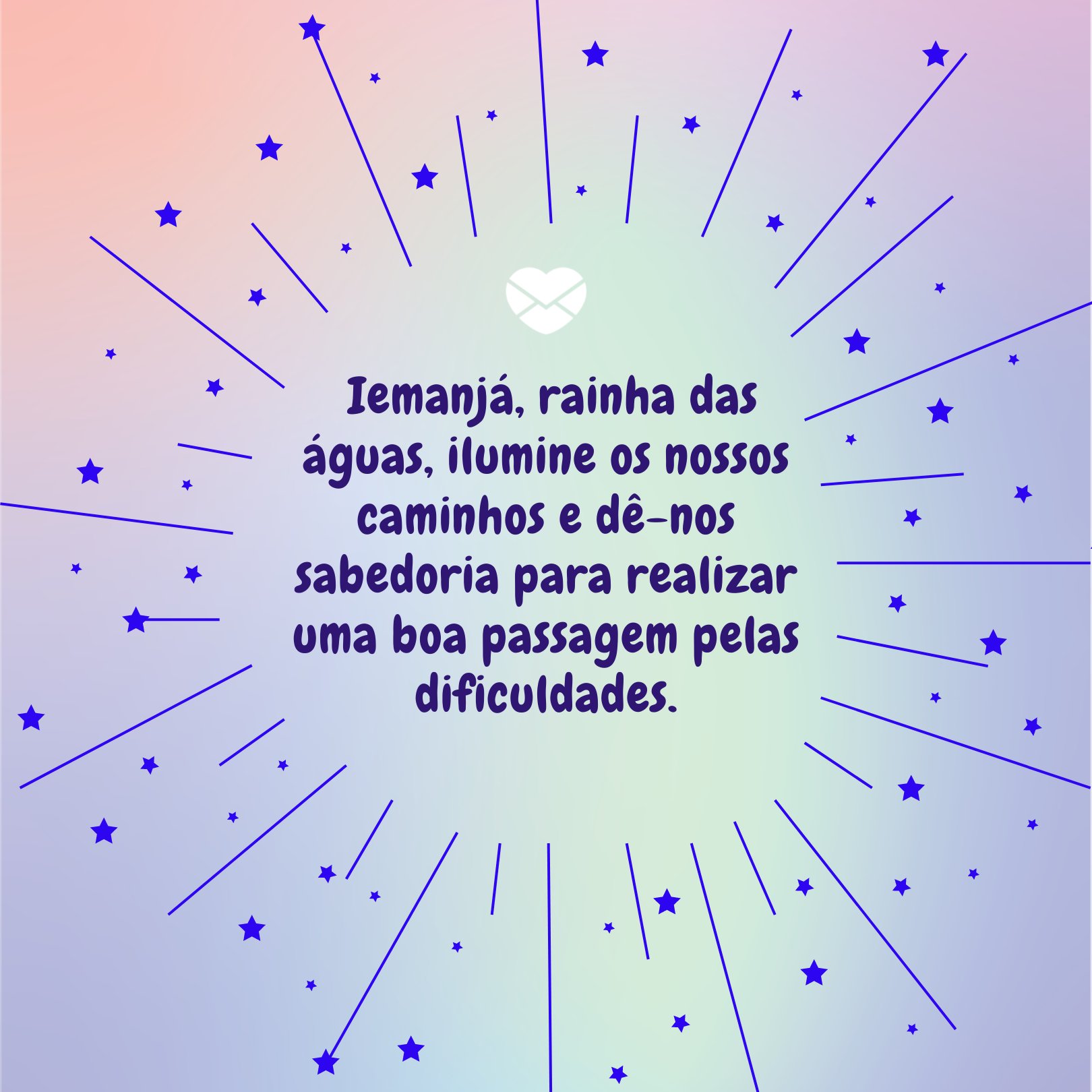 ' Iemanjá, rainha das águas, ilumine os nossos caminhos e dê-nos sabedoria para realizar uma boa passagem pelas dificuldades.' - Frases de saudação à Iemanjá