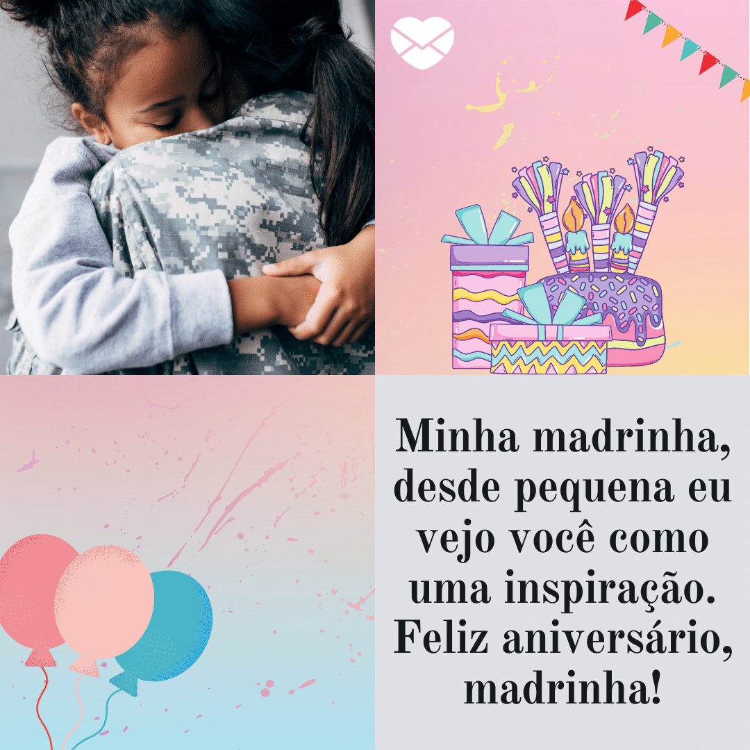 'Minha madrinha, desde pequena eu vejo você como uma inspiração, mas nunca soube muito bem como detalhar ou explicar o que você significava e significa para mim. Feliz aniversário, madrinha!' -  Frases de aniversário para a madrinha