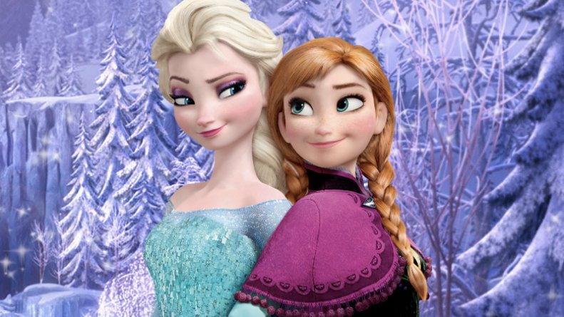 Personagens Elsa e Anna, do filme Frozen