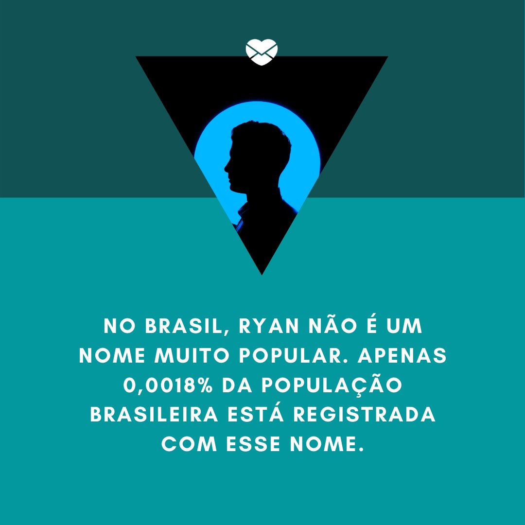 'No Brasil, Ryan não é um nome muito popular. Apenas 0,0018% da população brasileira está registrada com esse nome.' - Frases de Ryan