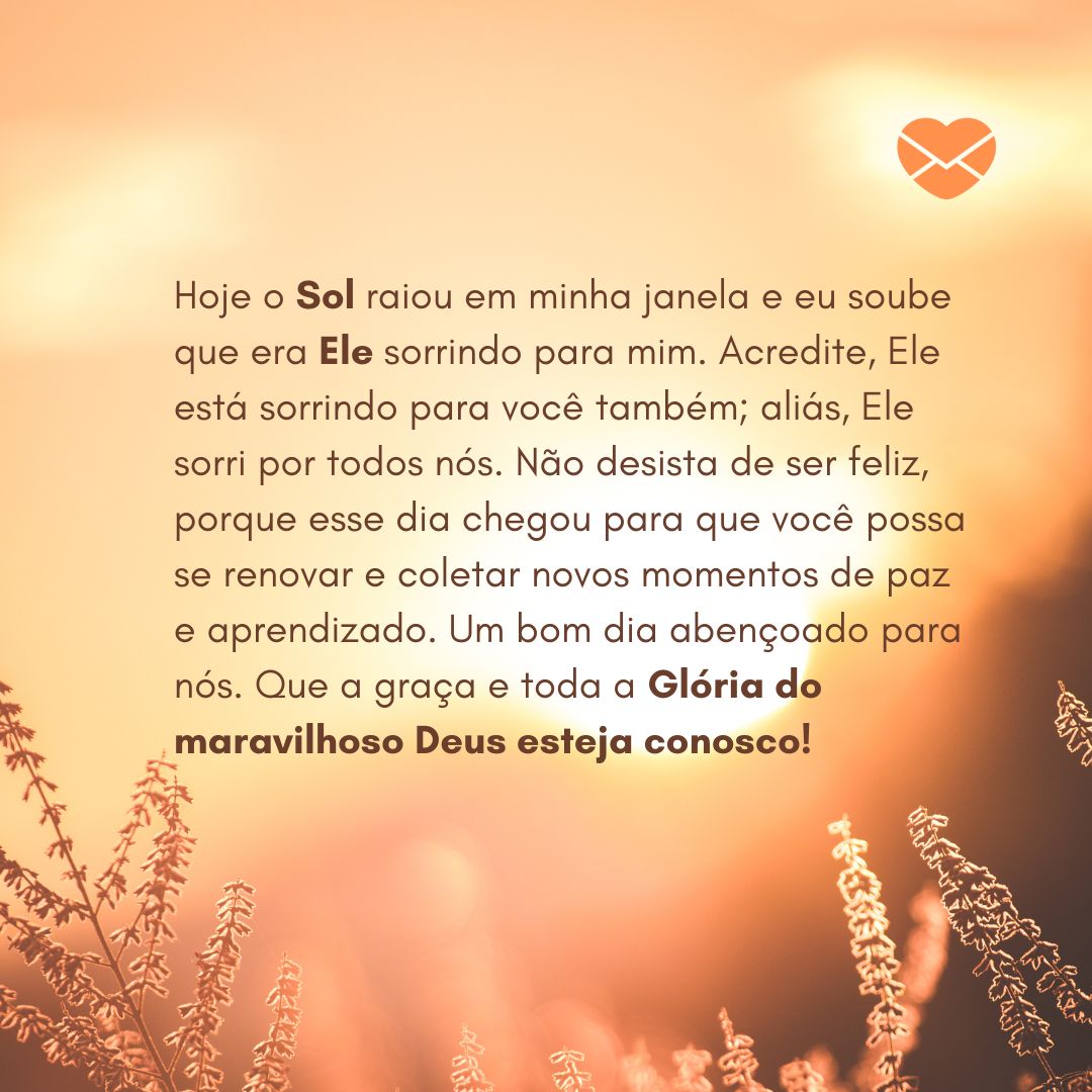 Mensagem de bom dia de Deus: comece o dia com a graça divina Mensagem de bom dia de Deus: comece o dia com a graça divina
