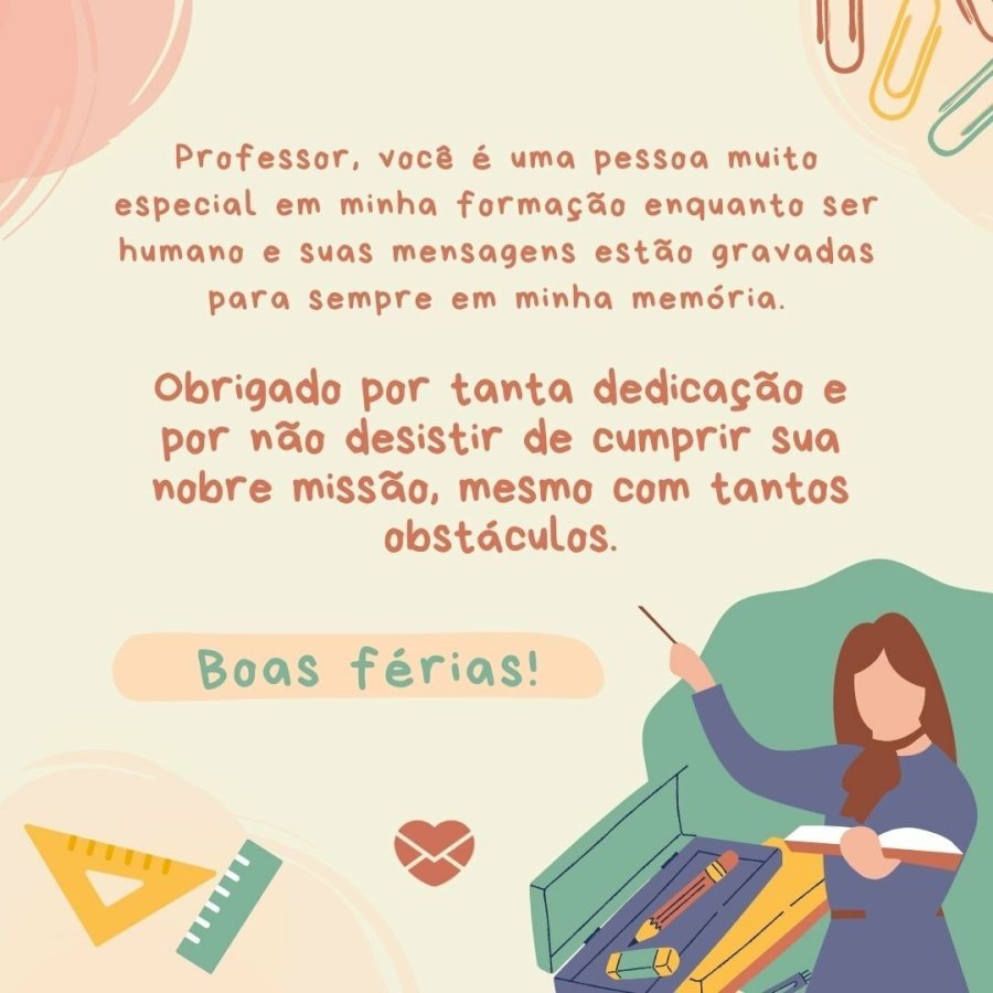 Mensagens de boas férias para professores: surpreenda-os!