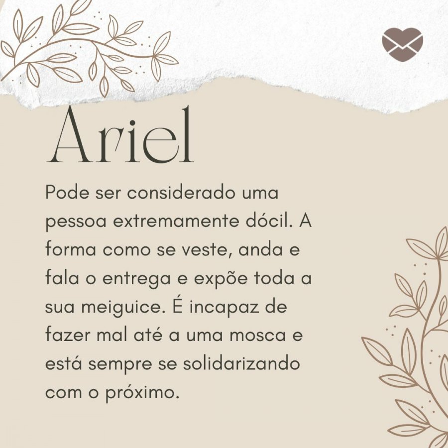 Doçura em pessoa Significado do nome Ariel Nomes Próprios Doçura em pessoa Significado do nome Ariel Nomes Próprios