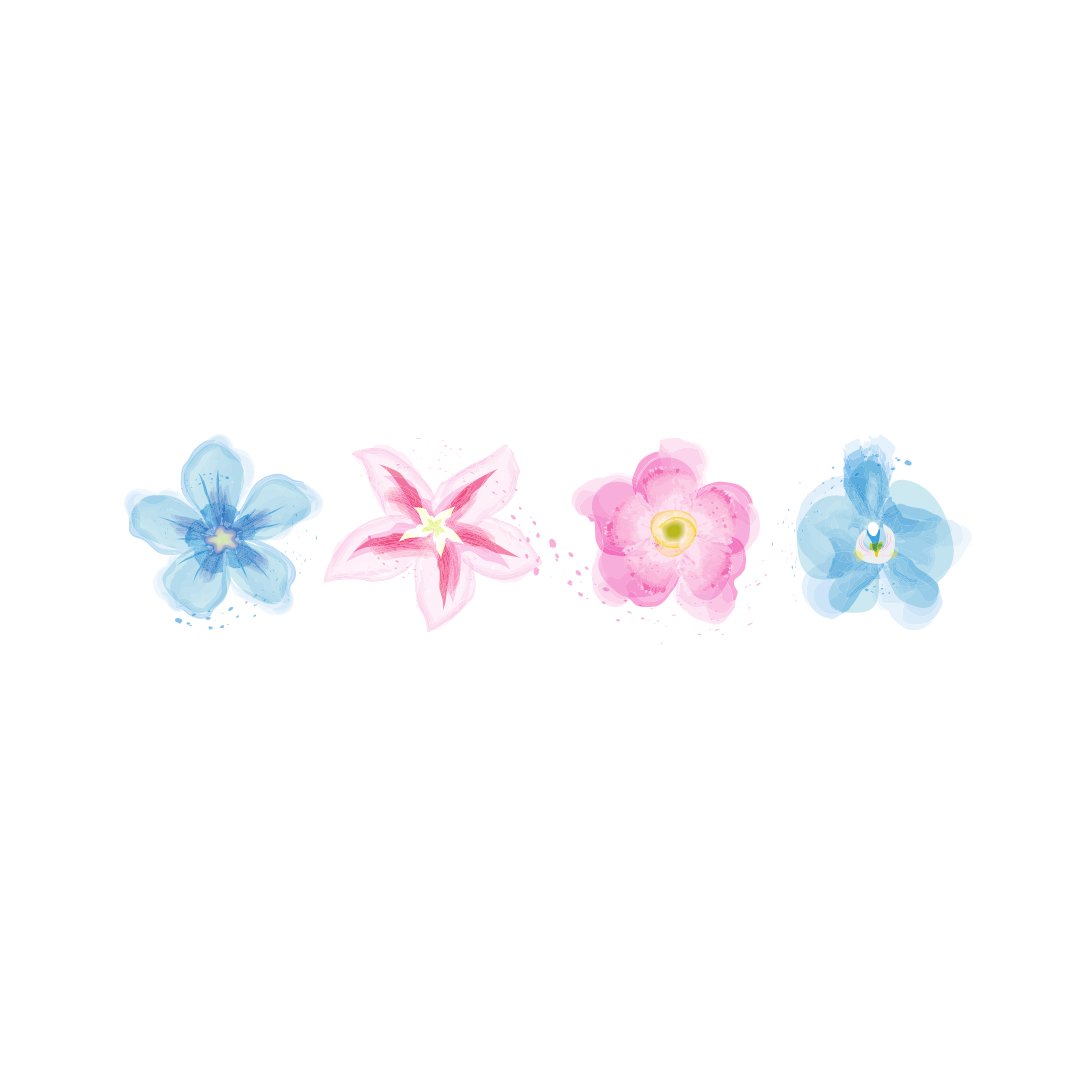 'Flores pintadas' - Divisores de feed para instagram