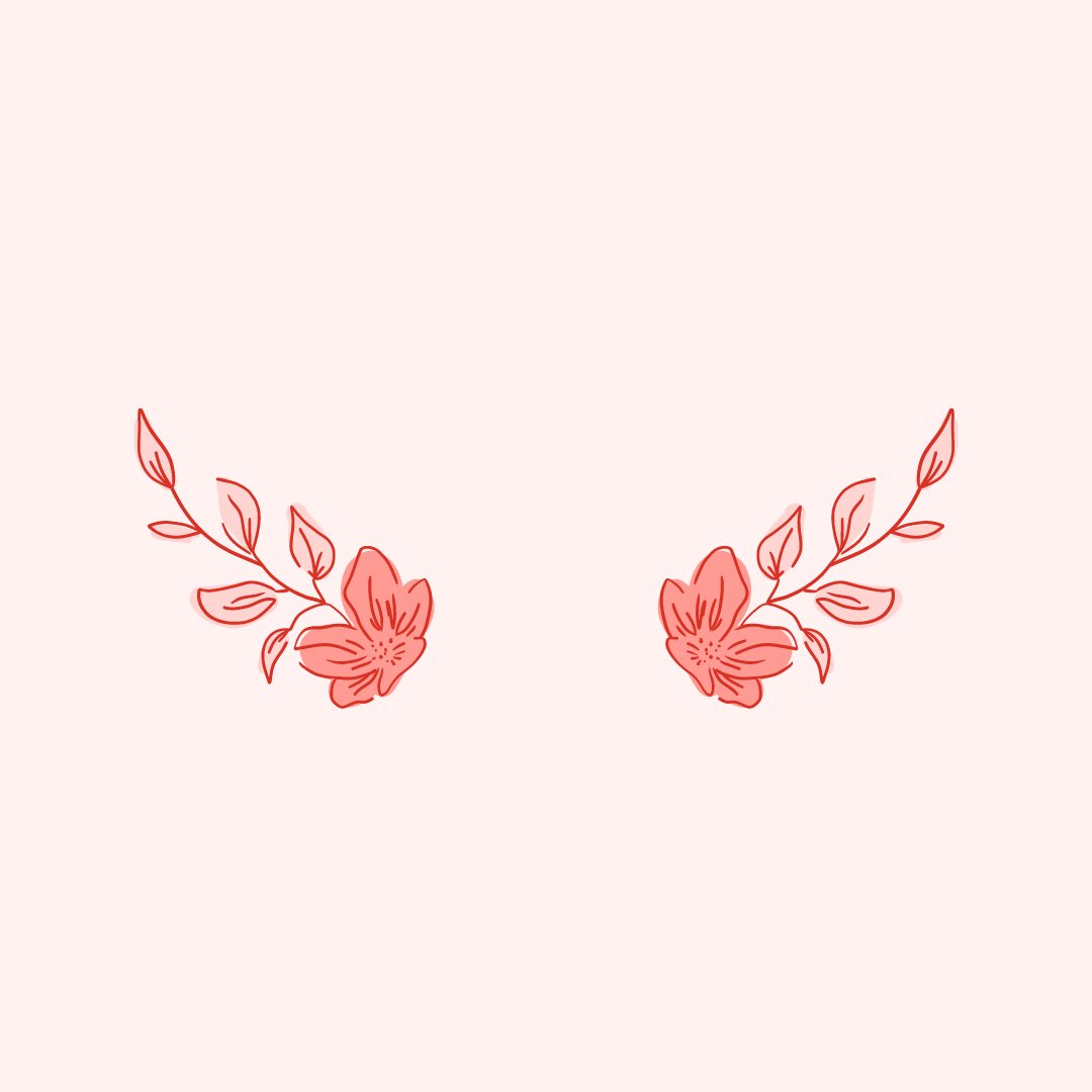 'Duas flores no centro com folhas' - Divisores de feed para instagram