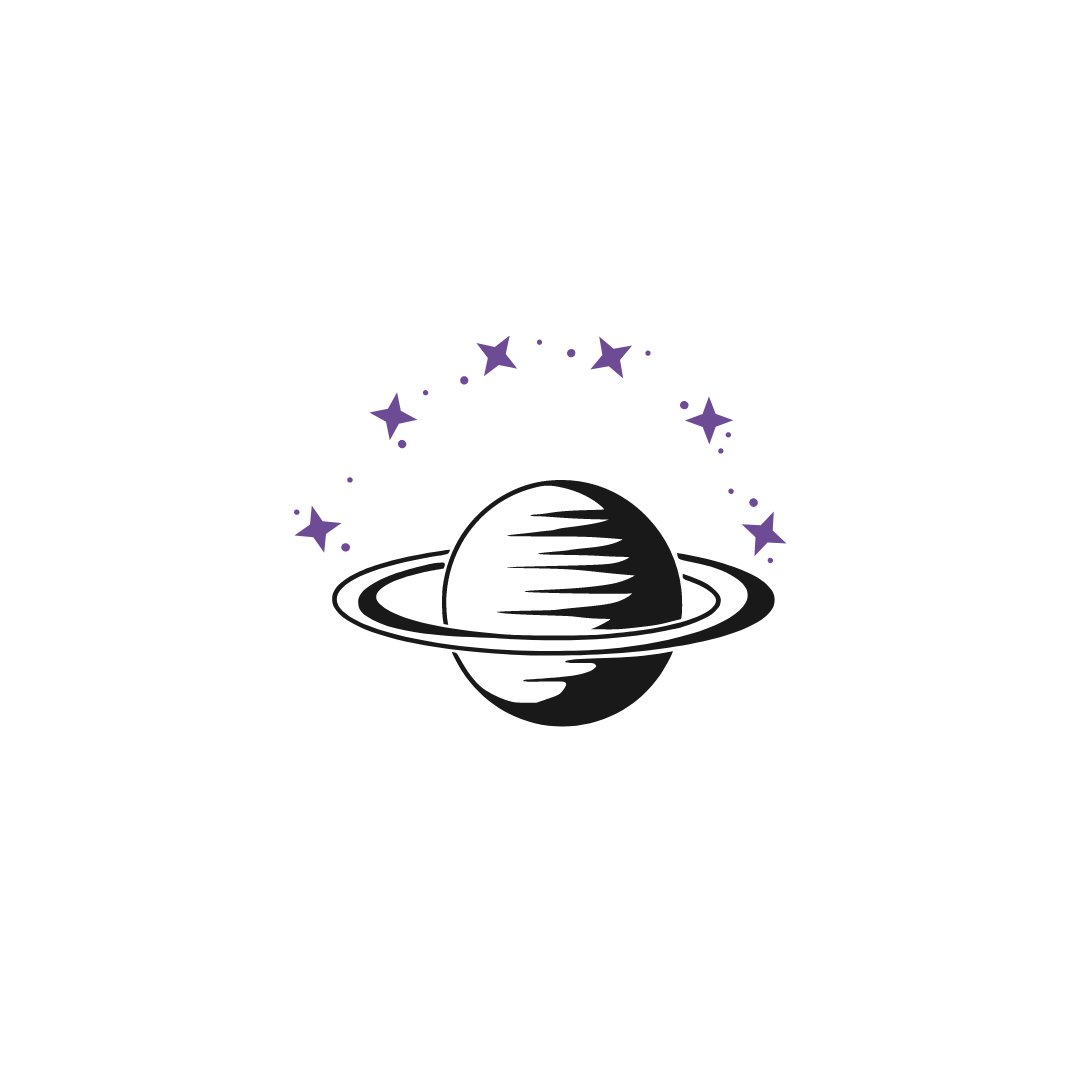 'Planeta Saturno com estrelas a cima' - Divisores de feed para instagram