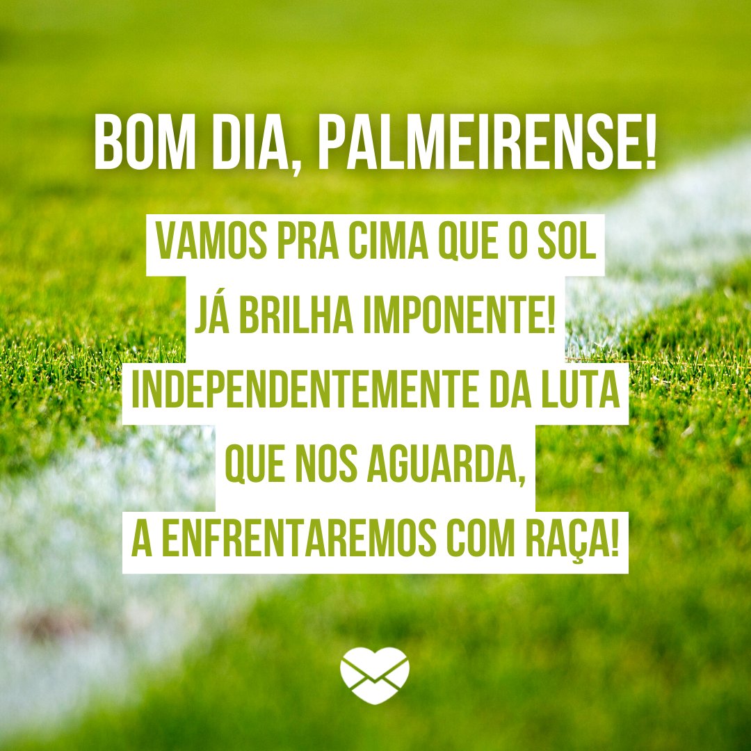 'Bom dia, palmeirense! Vamos pra cima que o Sol já brilha imponente! Independentemente da luta que nos aguarda, a enfrentaremos com raça!' - Mensagens de bom dia para palmeirenses