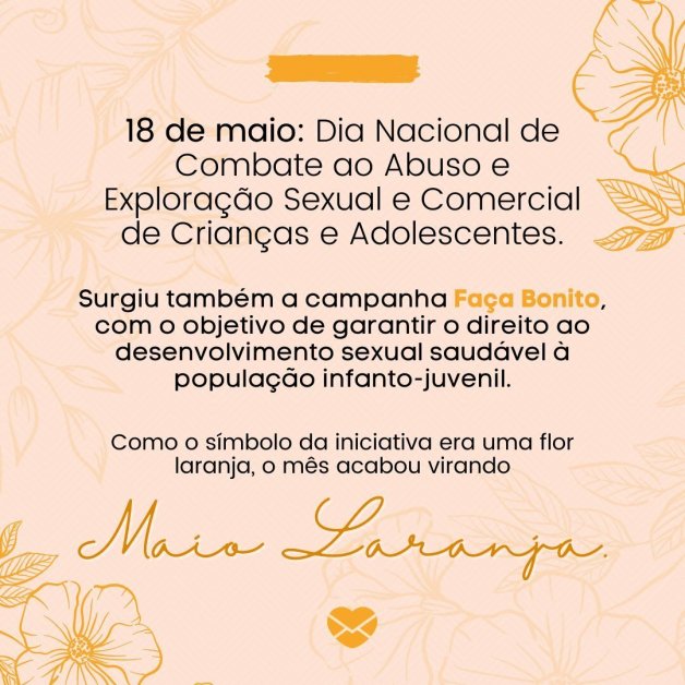 Mensagens de conscientização para Maio Laranja: seja humano!