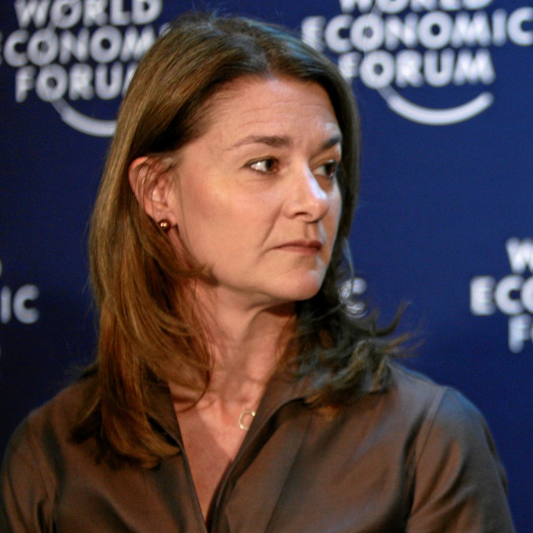 A cientista da computação e empreendedora Melinda Gates durante um evento do World Economic Forum.