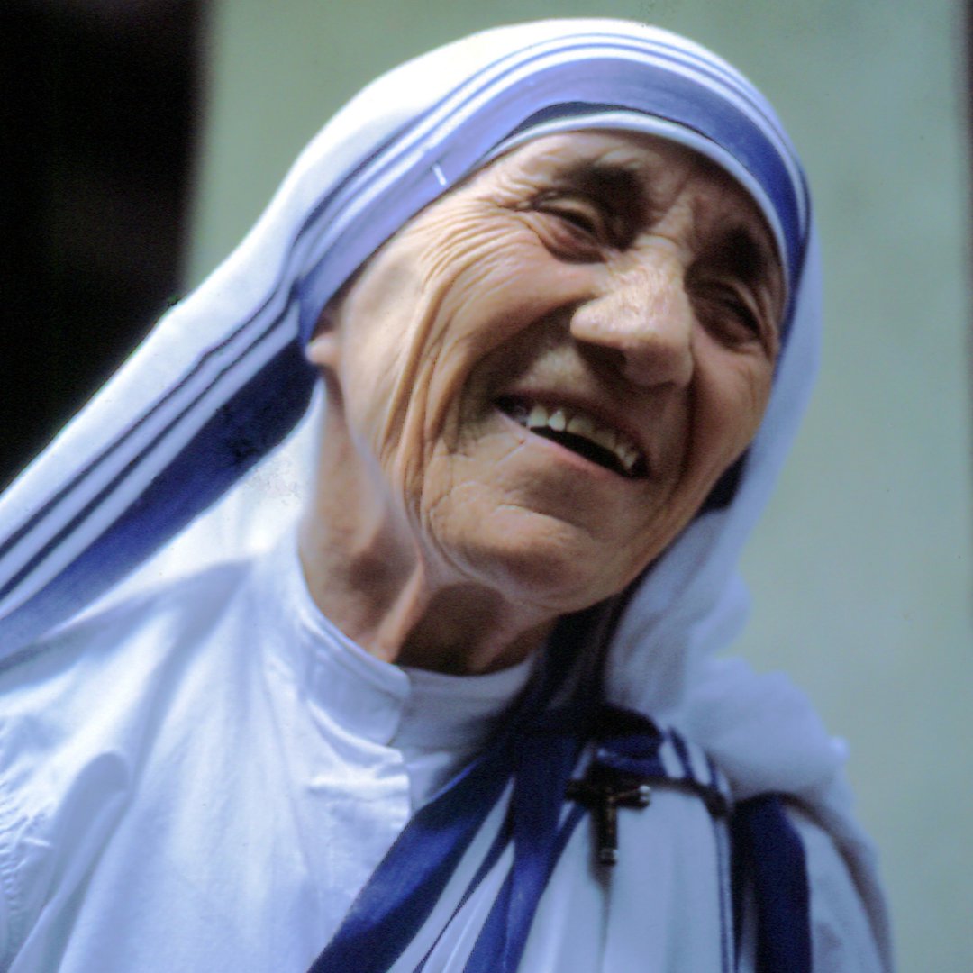 Imagem da Madre Teresa de Calcutá sorrindo