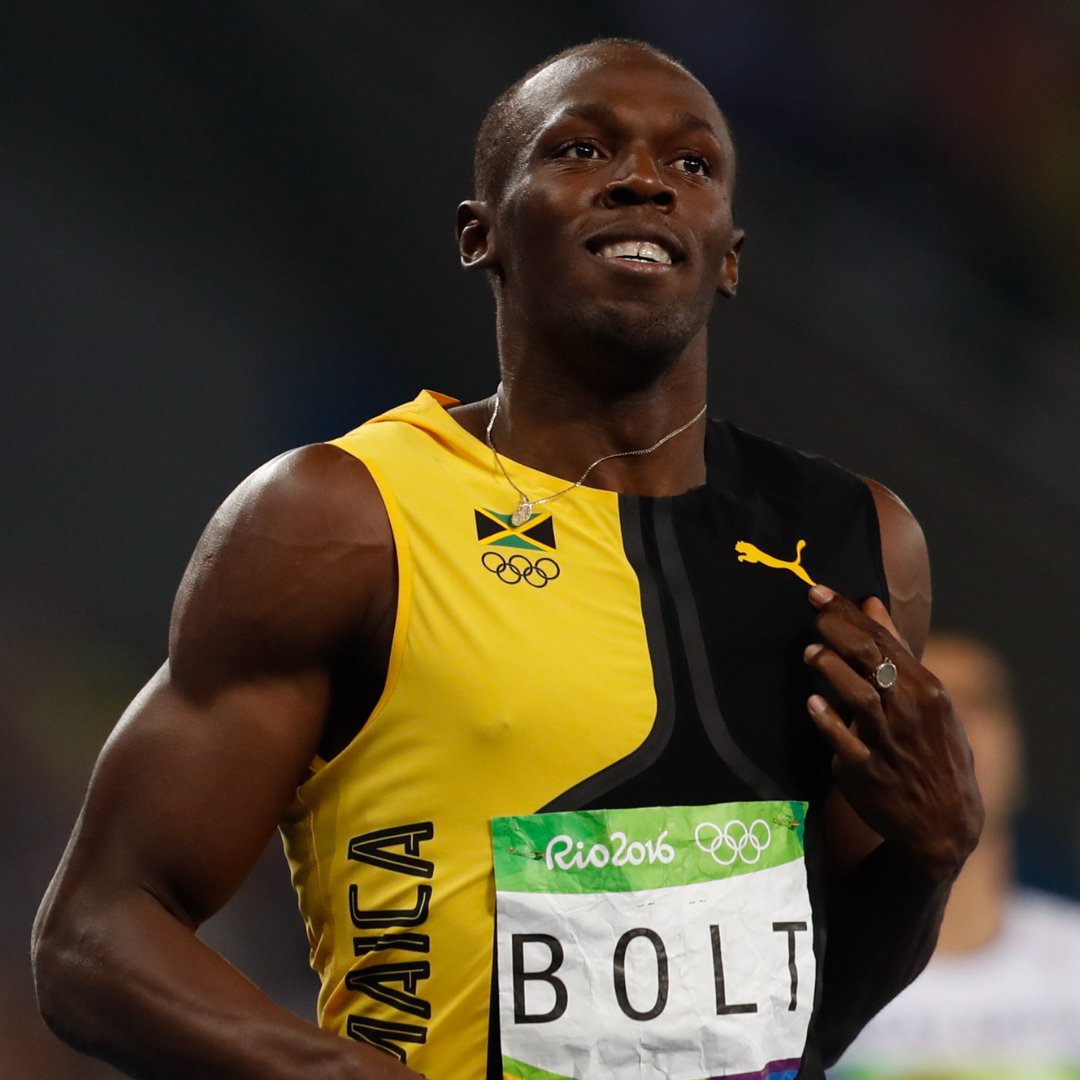 Imagem do atleta olímpico Usain Bolt