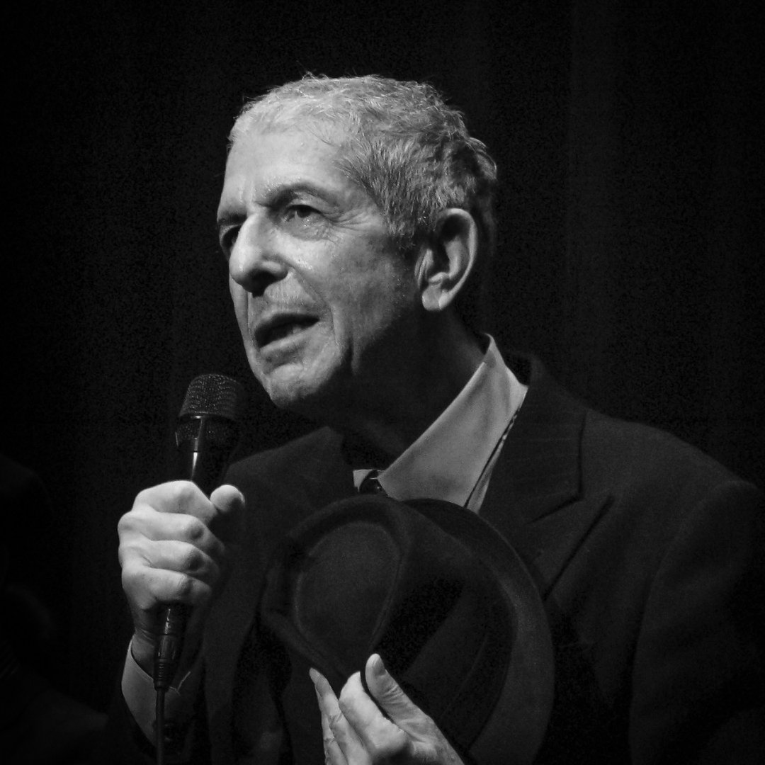 Imagem do compositor e cantor Leonard Cohen