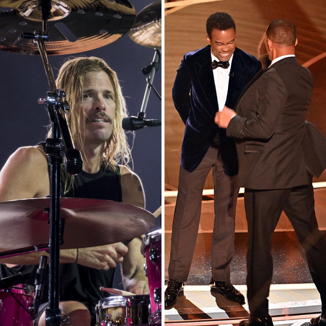 Grid de Imagens de Taylor Hawkins, Will Smith e Chris Rock.