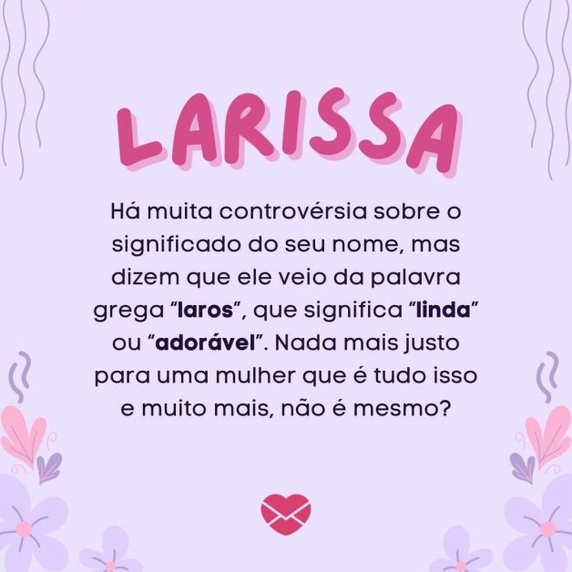 Significado do nome Larissa: origem, frases e mais