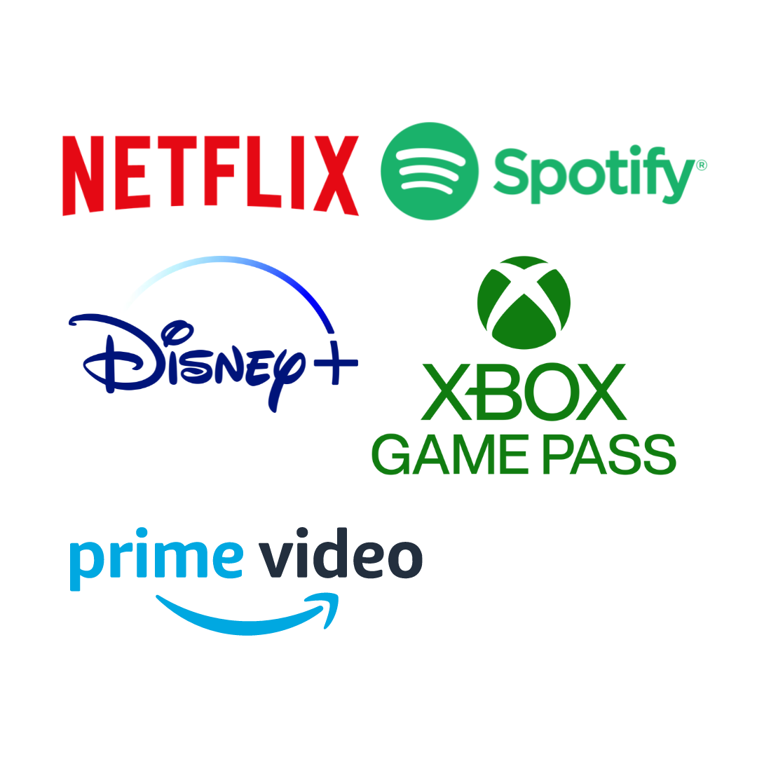 Diversos logos de empresas de assinatura de streaming