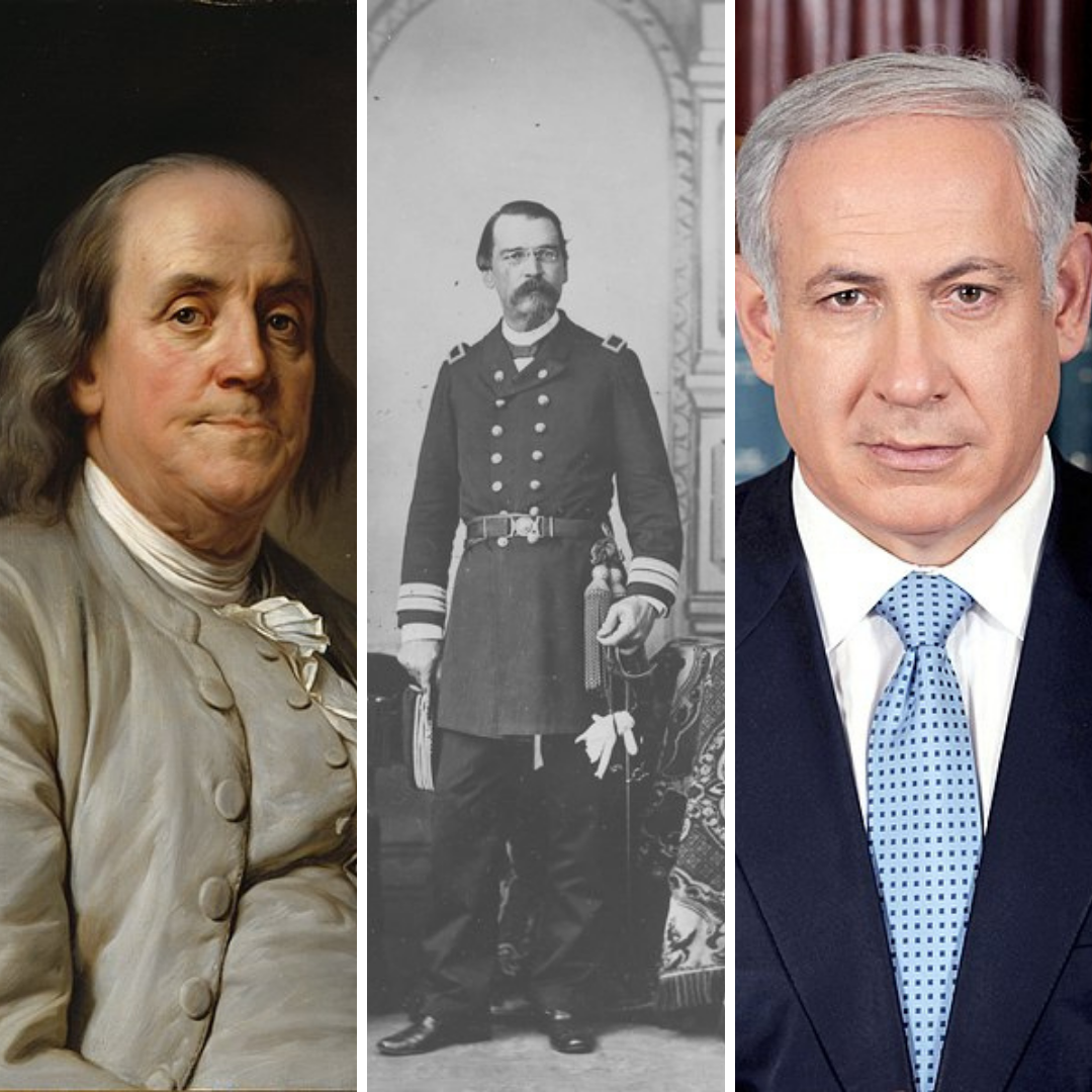Benjamin Franklin, Benjamin Constant e  Benjamin Netanyahu.